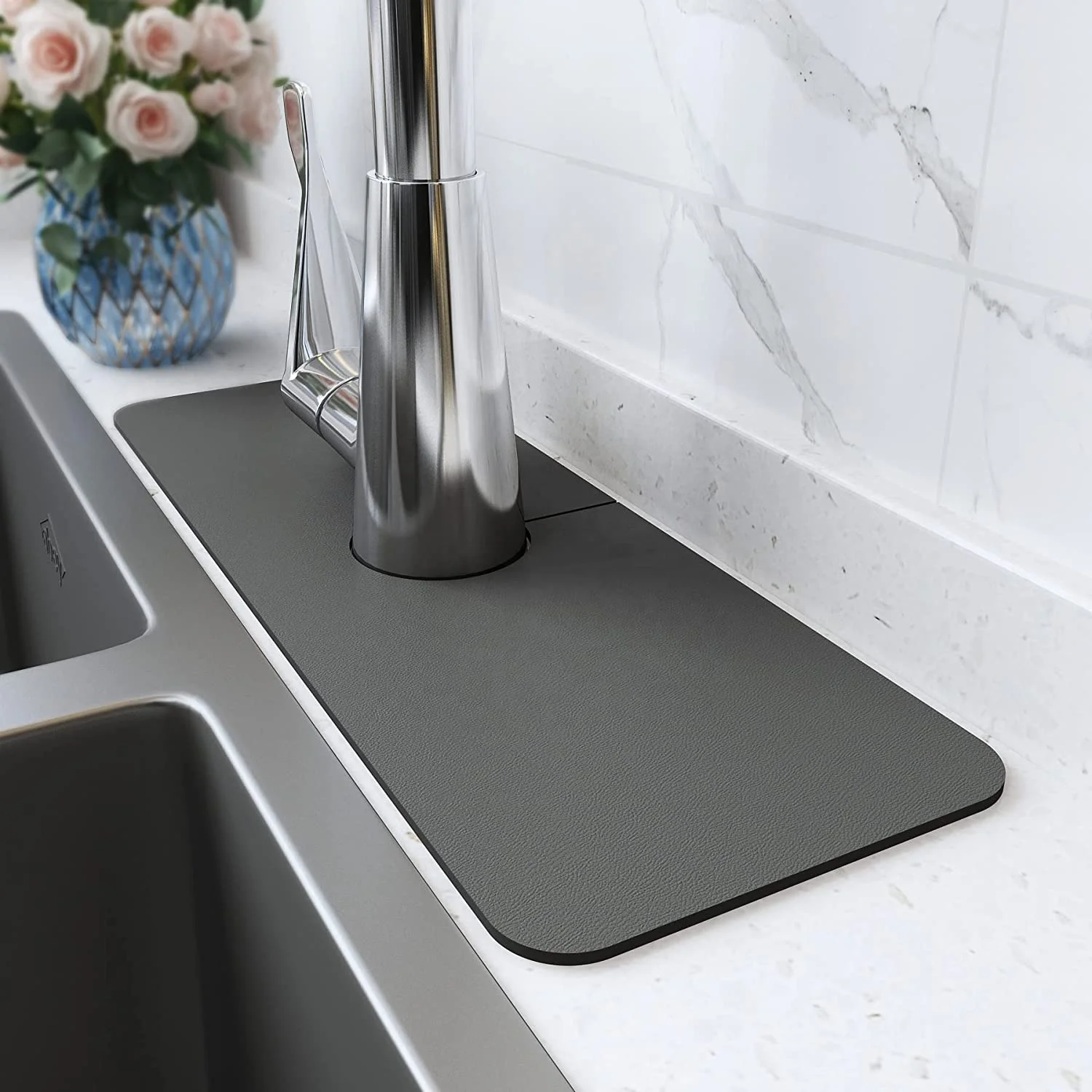NEW arrived Custom Faucet Absorbent Mat kitchen mat Dish Drying Mat Behind Faucet Sink Splash Guard Pad Faucet Drip Catcher