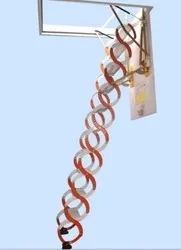 Customized Retractable Telescopic Loft Access Ladder On Vertical With Panel