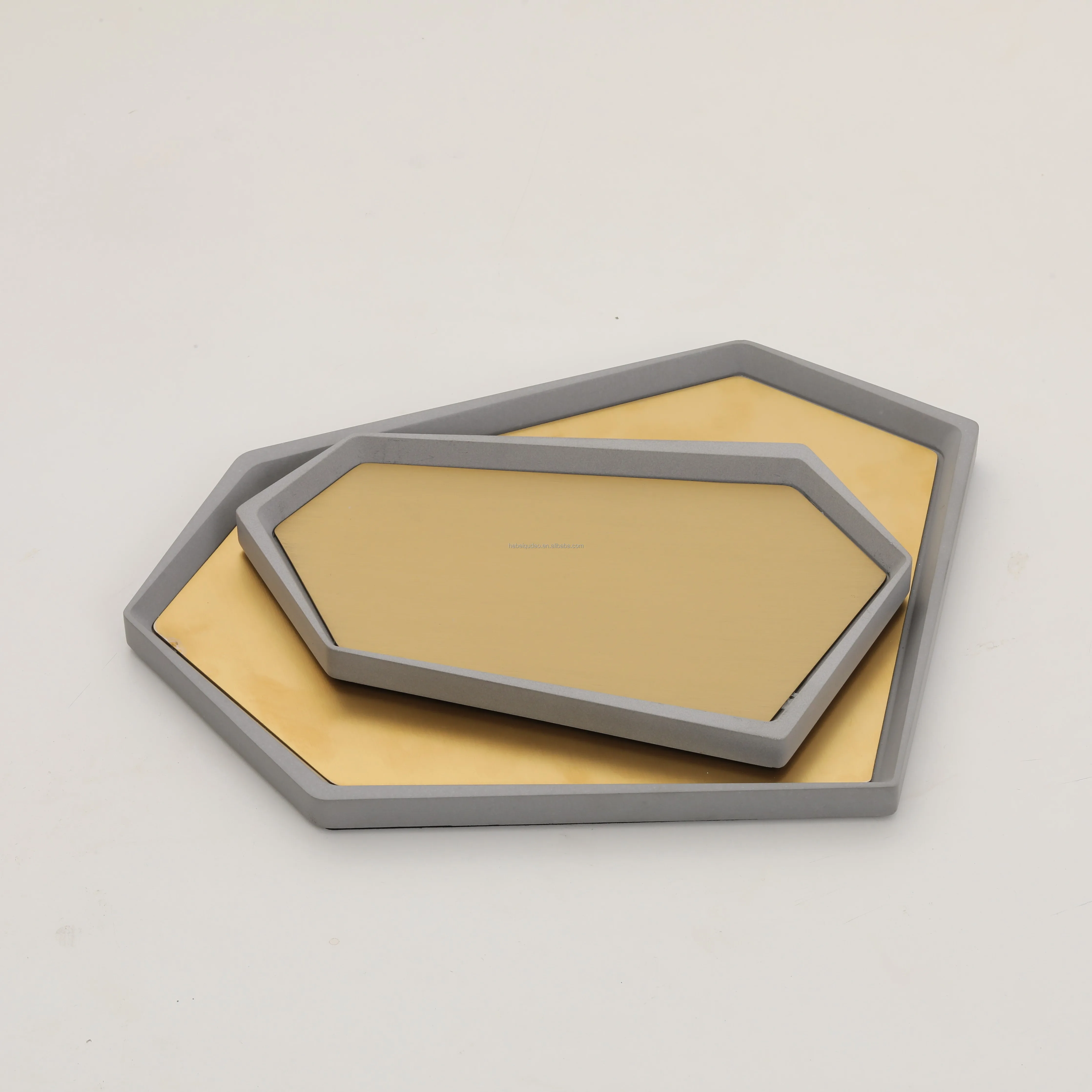 China Hot Sales Cement Groceries Tray Luxury Jewelry Concrete Tray Decoration Desktop Tea Tray for Home Office Hotel