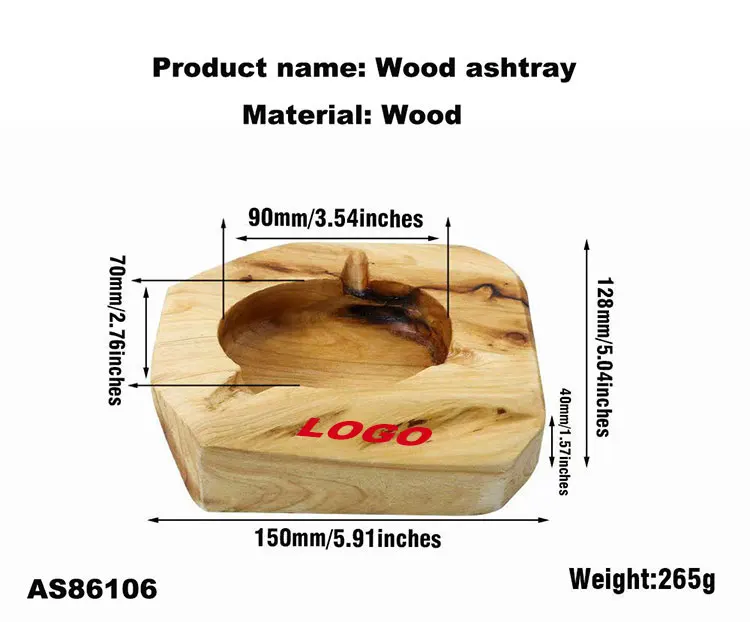Wood ash tray