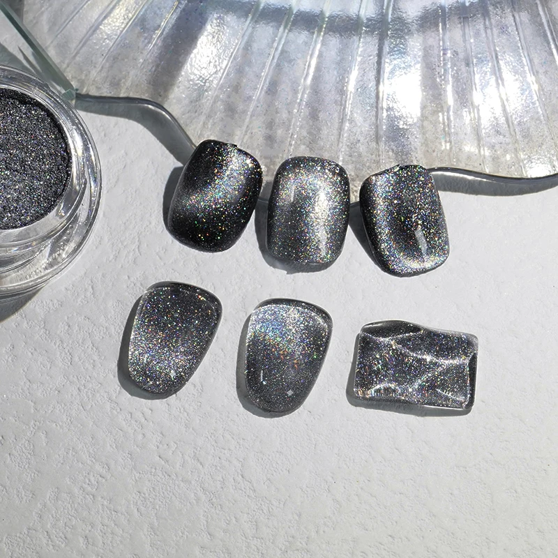 FEISHI новейший лазерный кошачий глаз порошок для ногтей
