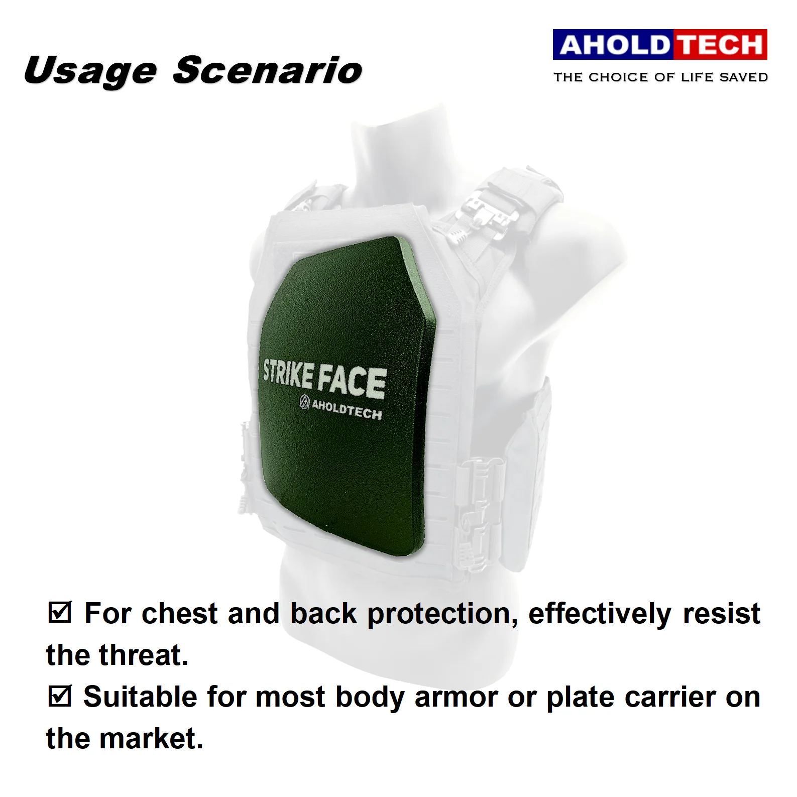 Aholdtech 3APH03-ME Multiple Curve 10X12inch Hard armor panel tactical vest plate