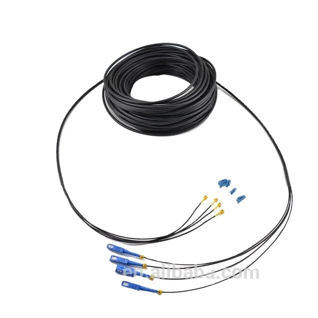 8.2mm Outdoor Armored cable assembly Single mode Multi mode Duplex LC UPC connector with earth cable Fiber Optic patch cord