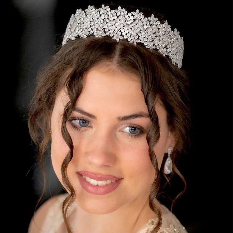 Wedding Hair Accessories Full Rhinestone Zircon Headband CZ Rhinestones Bridal Queen Leaf designs Tiara hair Band T0179