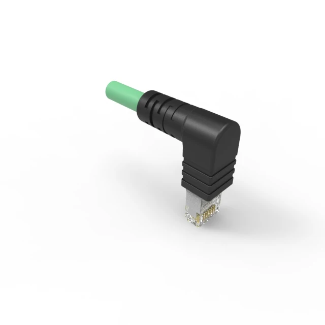 Right angle RJ45 male 8P8C  to M12  D code 4p circular signal electrical connector ip67  with network cables