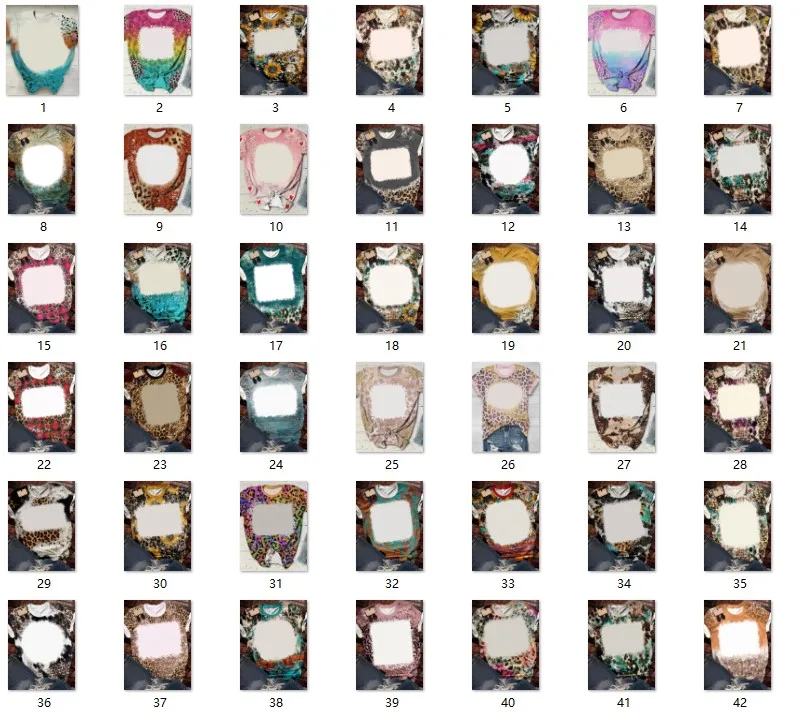 TJS Wholesale 42 Options Polyester T Shirt Sublimation Tie Dye T Shirts For Sublimation Print Pattern