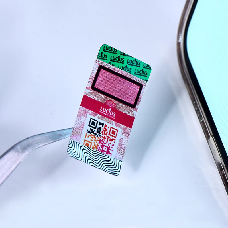Custom liquid crystal polarization light variation anti-fake sticker fragile paper warning security Label