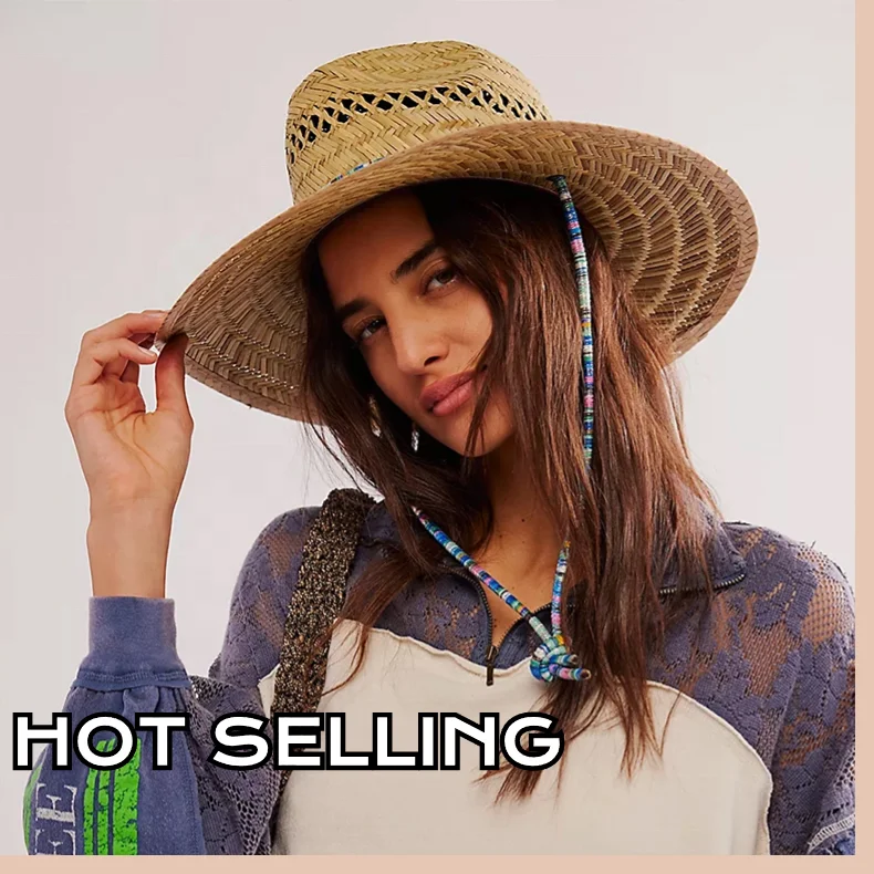 Wholesale beach western unisex summer sun sombreros de paja life guard fishing surf Beach Sun shade Lifeguard  Straw Hat