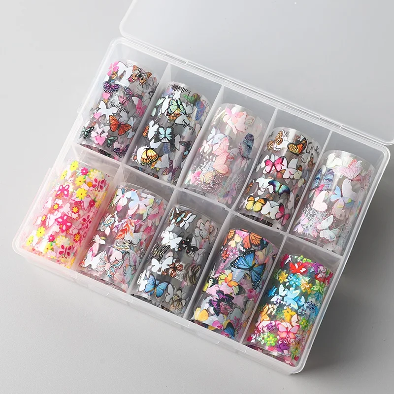 
Nail Beauty Design Starry Sky Transfer Butterfly Flower Nail Art Foil Stickers Decals 