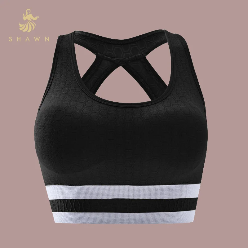 Extravagant Anti-Mite Removable Padding No Underwire Sided Hollow Backless Sports Bra For Big Women