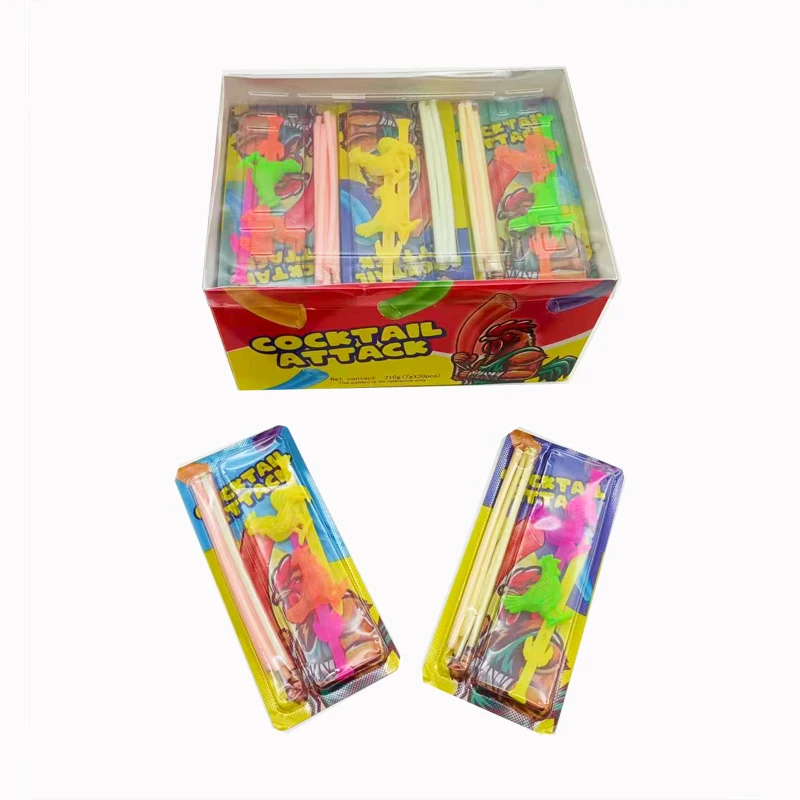 New Arrival CC Stick Sour Taste Cocktail Flavor Candy with Roster and Sword Toy