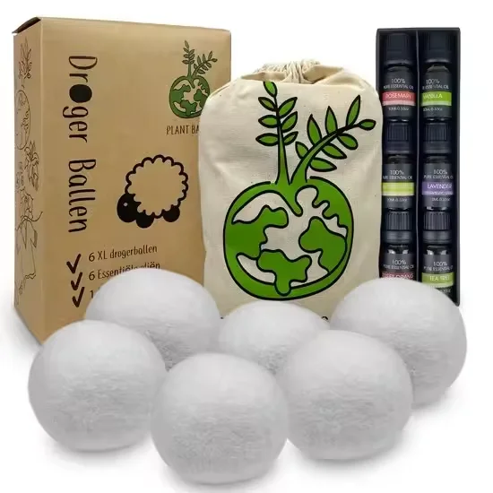 100% New Zealand Wool Organic Fabric Softener XL Chemical Free 6 Pack 7 cm eco-friendly organic wool laundry dryer ball