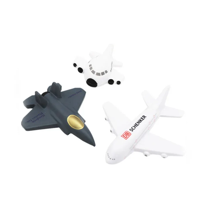 custom mold promotional pu stress airplane foam anti stress warcraft fighter toy