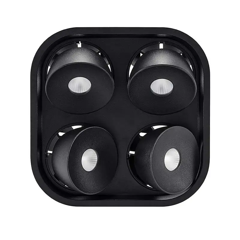 New 4 lamp head commercial spotlight aluminum alloy matte black 12w spotlight for clothing store