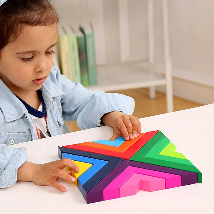montessori muebles toy educational children wooden colorful bridge stacker building blocks for kids