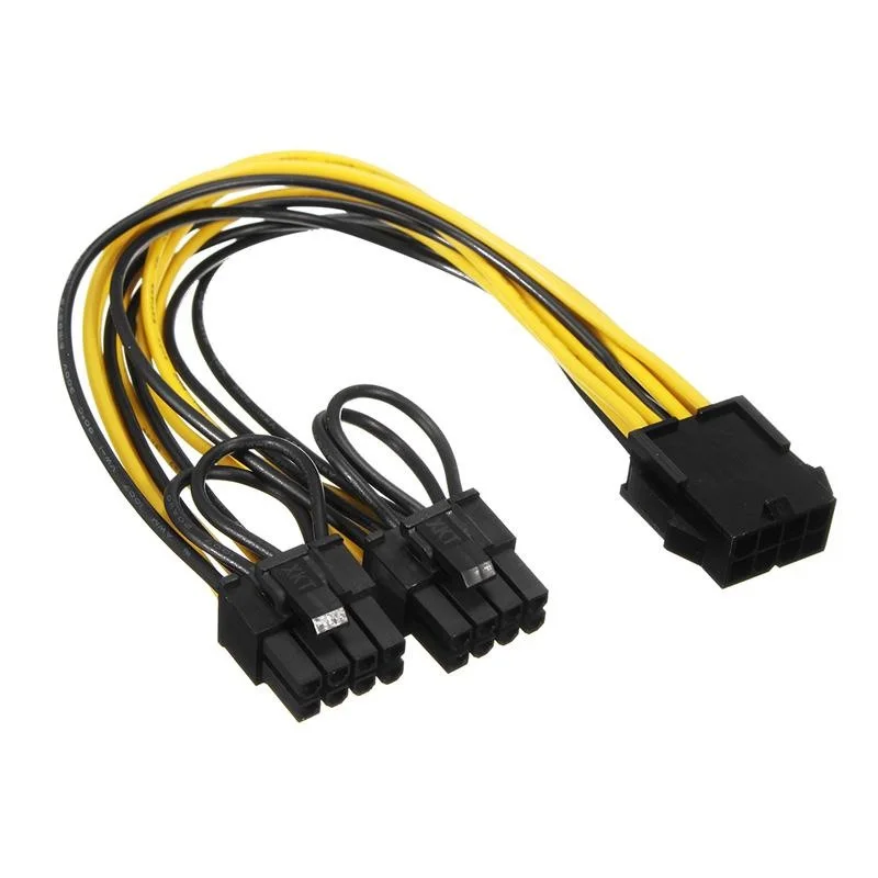 6pin PCI Express to dual PCIe 8 6+2 pin Motherboard Graphics Video Card PCI-e VGA Splitter Hub Power Cable 16awg