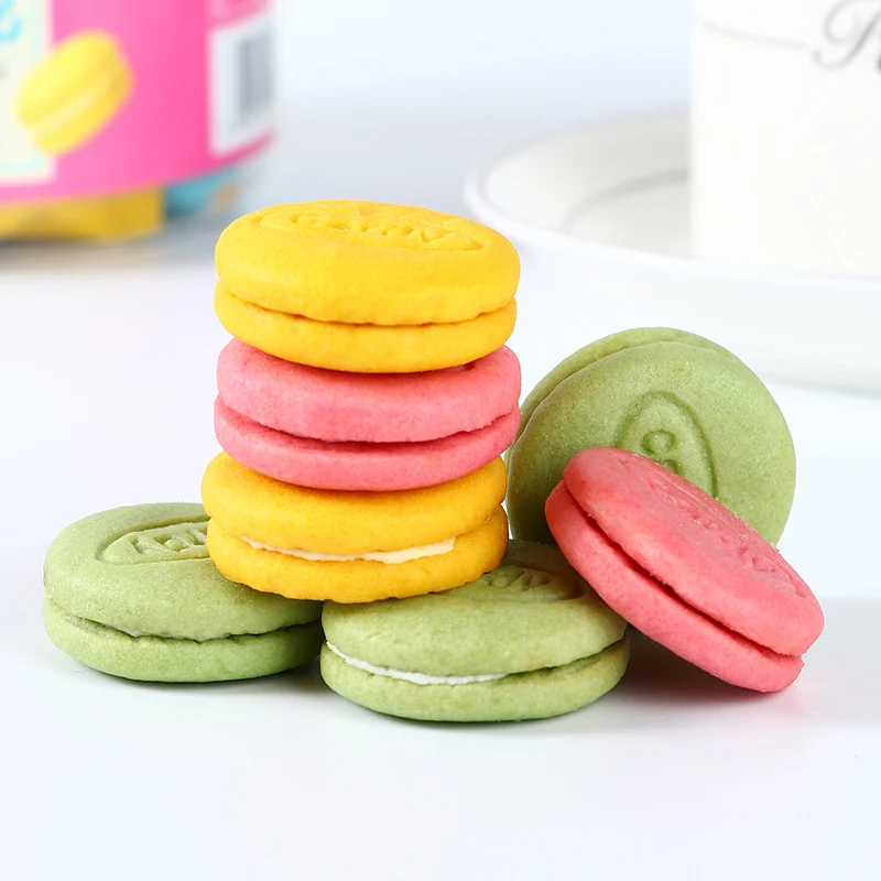Professional Manufacturer Made Macaron Cookies chip twinkies Ganache biscuit 128g