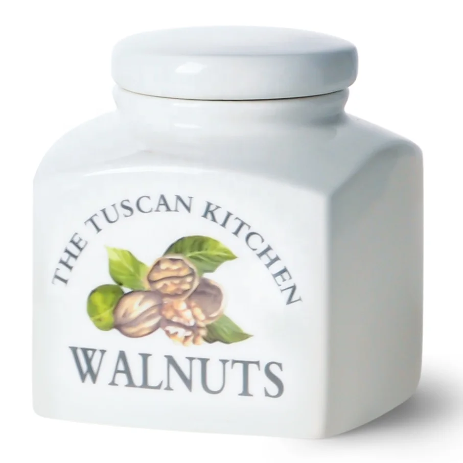 Kitchenware Bulk Manufacturing Ceramic Nut and Grain Containers Walnut, Barley, Pistachio, and Herbal Tea Containers