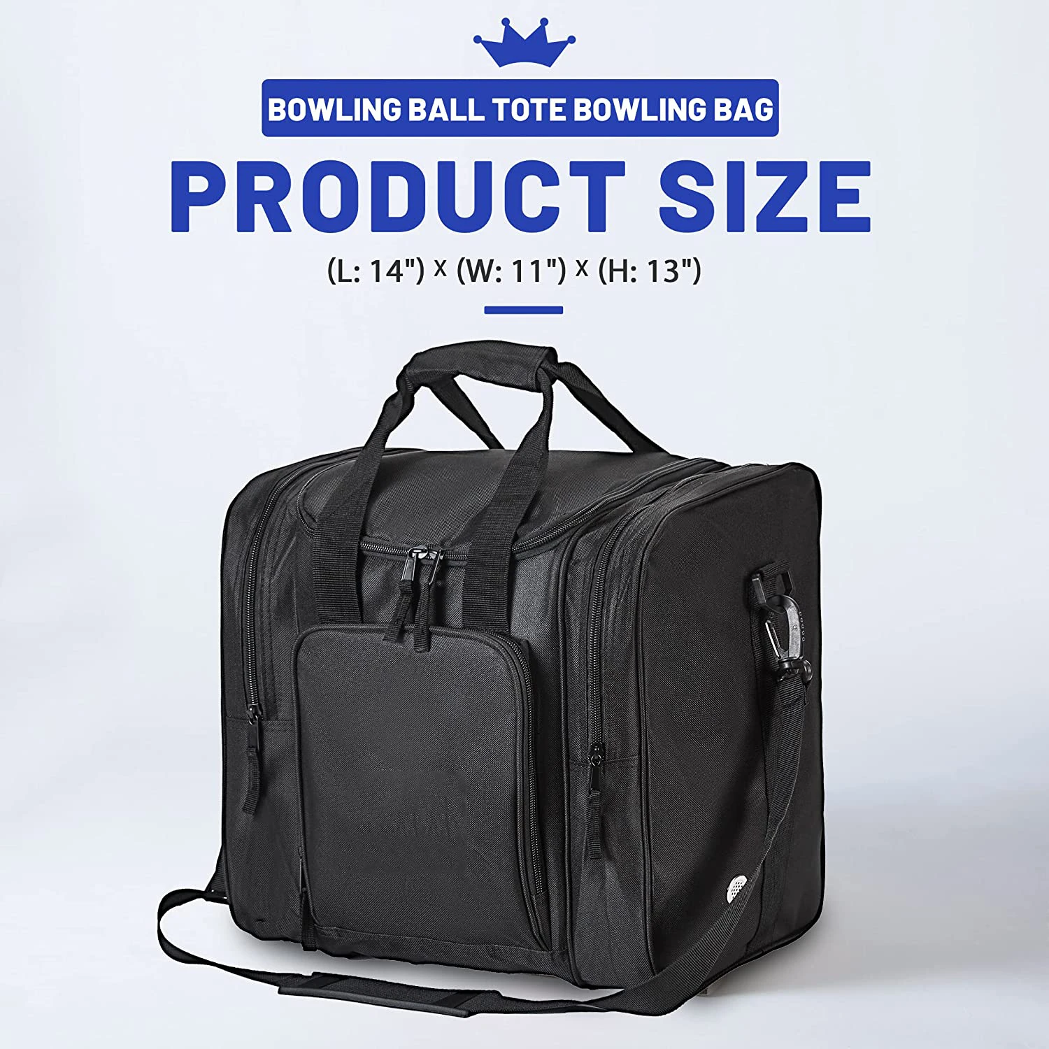 Bowling Ball Bag for Single Ball Bowling Ball Tote Bag with Padded Holder 2 Pockets fit Bowling Shoes and Accessories