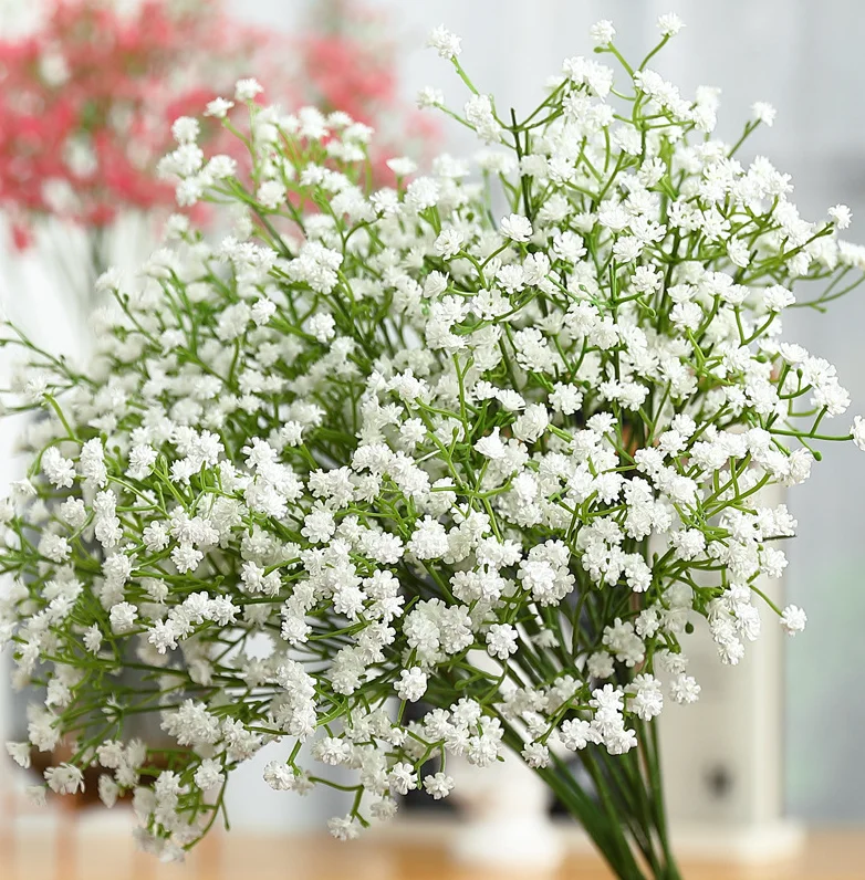 Best selling Artificial Baby Breath White Color Artificial Gypsophila Flowers for Wedding Centerpiece Decoration DIY Home Garden