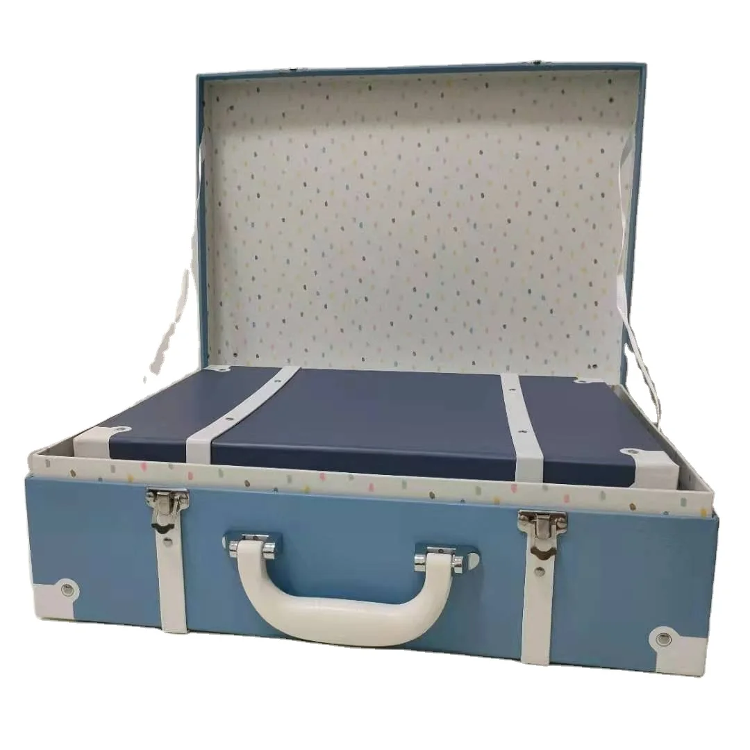 Hot-selling Decorative New Paper Suitcase Gift Boxes With metal handle