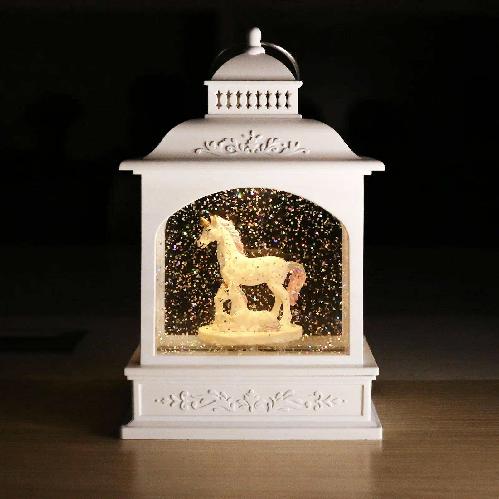 
custom romantic unicorn decoration snowflake crystal ball christmas gift crystal lamp music box 