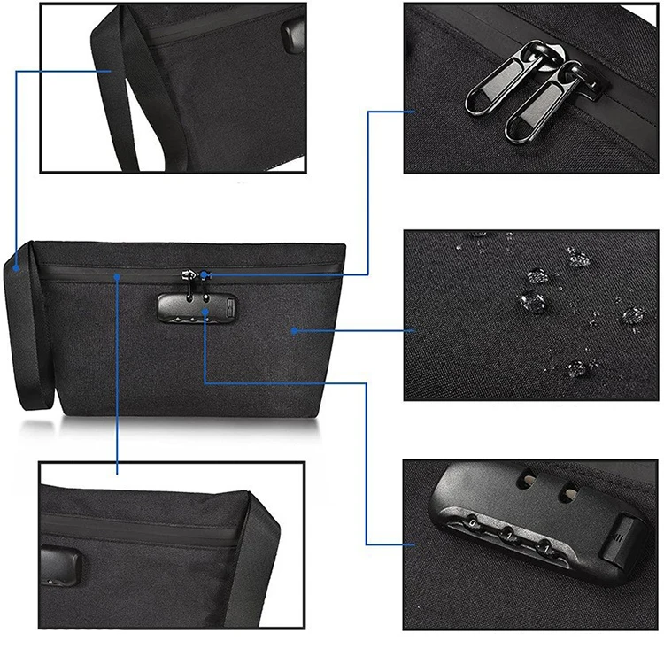 Manufacturers production carbon lined smell proof herb smoking stash bag custom smell proof bag pouch with lock