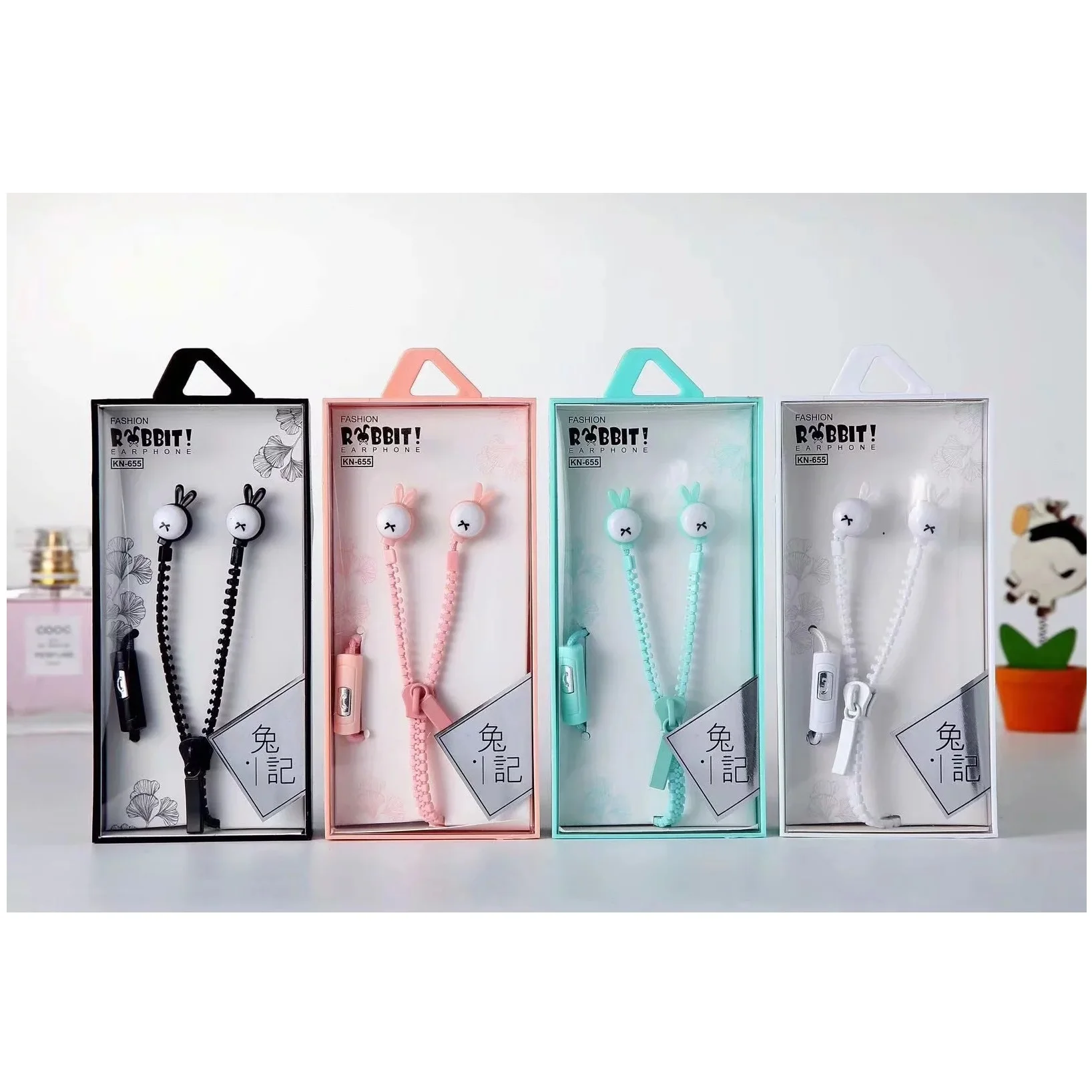 Hands free mobile phone earphone 3.5mm handfree cute rabbit kids phone headset with MIC for phone earphone