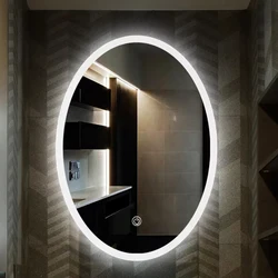 Bath Anti Fog Oval Led Shower Mirror Intelligent Modern Wall Sensor Touch Smart Mirror For Bedroom