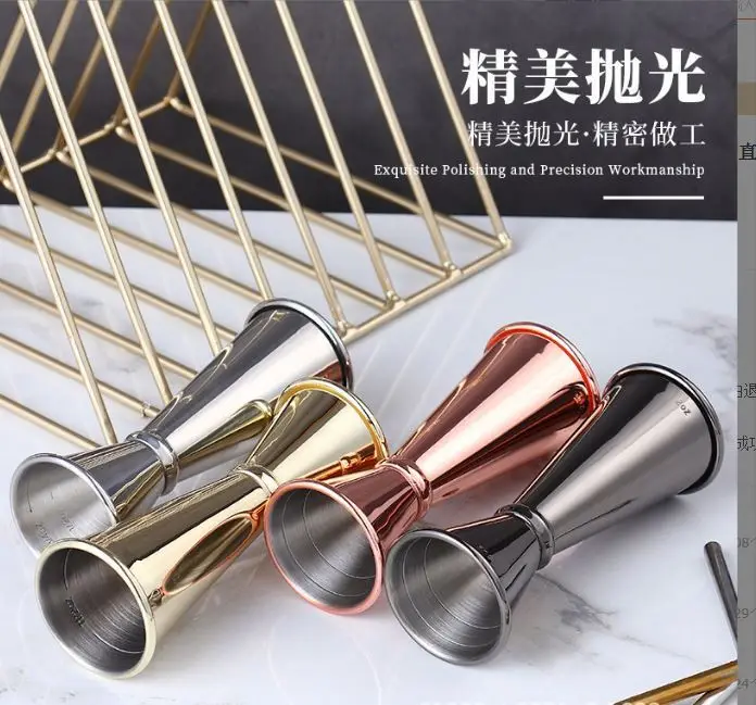 Liquor Measurer 1Oz And 2 Oz Glod Color Measuring Cup Bar Accessories Tool Double Jigger Measure