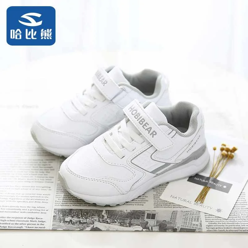 
Child Flat Shoes Sneaker Kids Sport Shoes Magic Stickers Girls Casual PU Shoes 