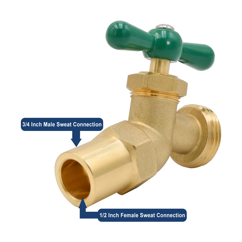 LF brass No-Kink Hose Faucet, Outdoor Garden Hoses Spigot Shut Off Valve Hose Facuets
