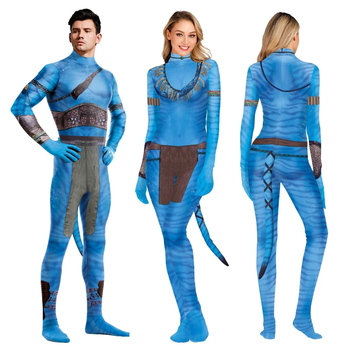 NADANBAO Custom 3D Printing Costume Blue Color Movie Character Cosplay Jumpsuit Bodysuit Halloween Costume For Party