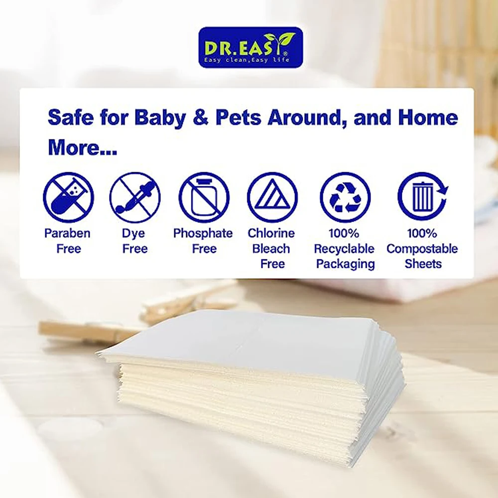 Ultra Clean Fresh Linen Biodegradable Laundry Detergent Sheets