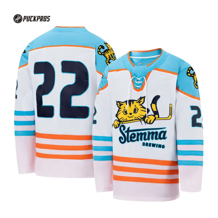 High Breathable 100% Polyester Team Custom Ice Hockey Shirt Embroidery Tackle Twill Ice Hockey Jersey For Youth