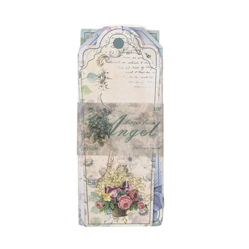 20pieces/pack Special-Shaped Bookmark Collage Card Angel Letter Series Journal Decoration Collage Material 6 Models