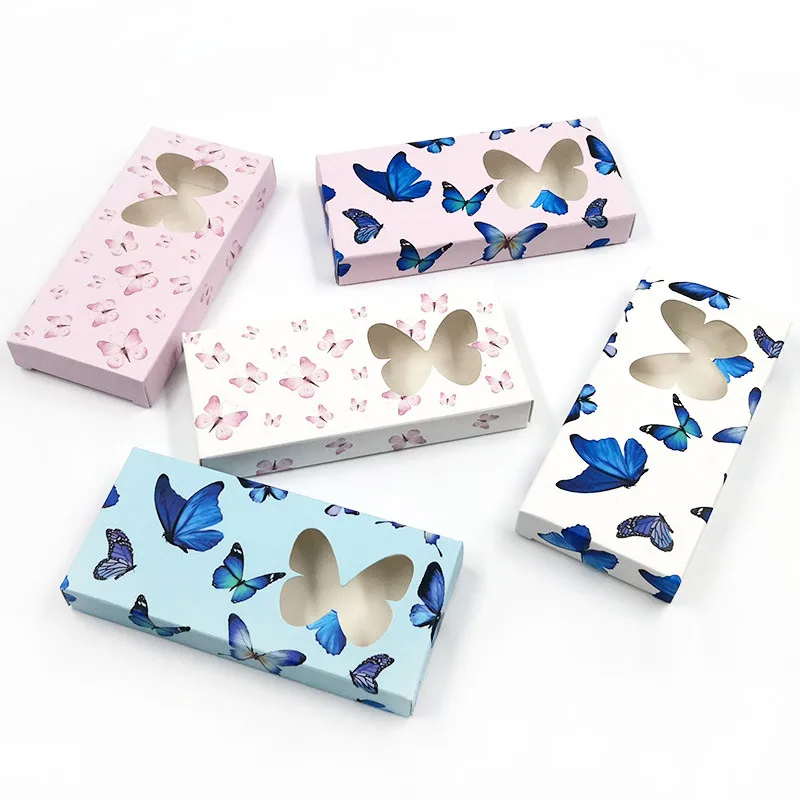 Customized unique paper empty creative butterfly custom lashbox packaging carton box