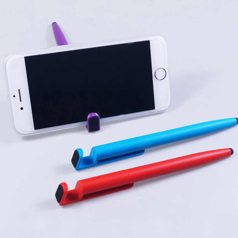 Высококачественная индивидуализированная рекламная пластиковая черная шариковая ручка со стилусом