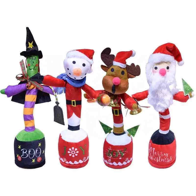 Zhengguang Christmas Hot Selling Soft Plush Christmas Cactus Electric Talking Singing Dancing Plush Toys Cactus Toy