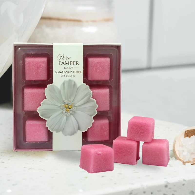 Wholesale Factory Low Price Private Label  Custom Body Natural Vegan Private Label  Cubes Facial Body Sugar Scrub