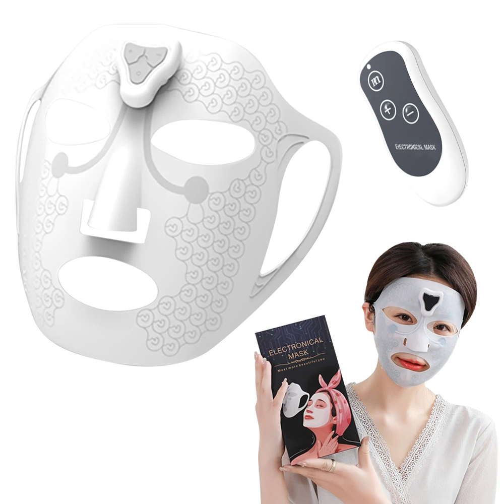 2022 New Trends Beauty Face Lifting Enhanced Deep Moisturizing EMS Lead-In Flexible Silicone Microcurrent Facial Mask