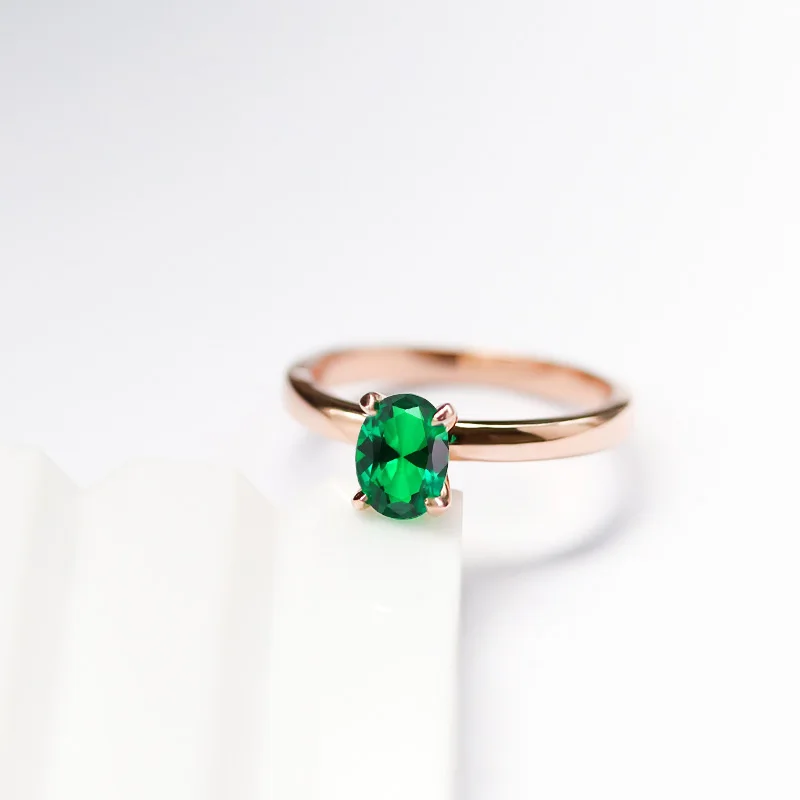 HOT sales   high  quality oval cut  lab  grown  yttrium  Aluminium  Garnet  fashions Silver Plated K Gold jewelry  ring