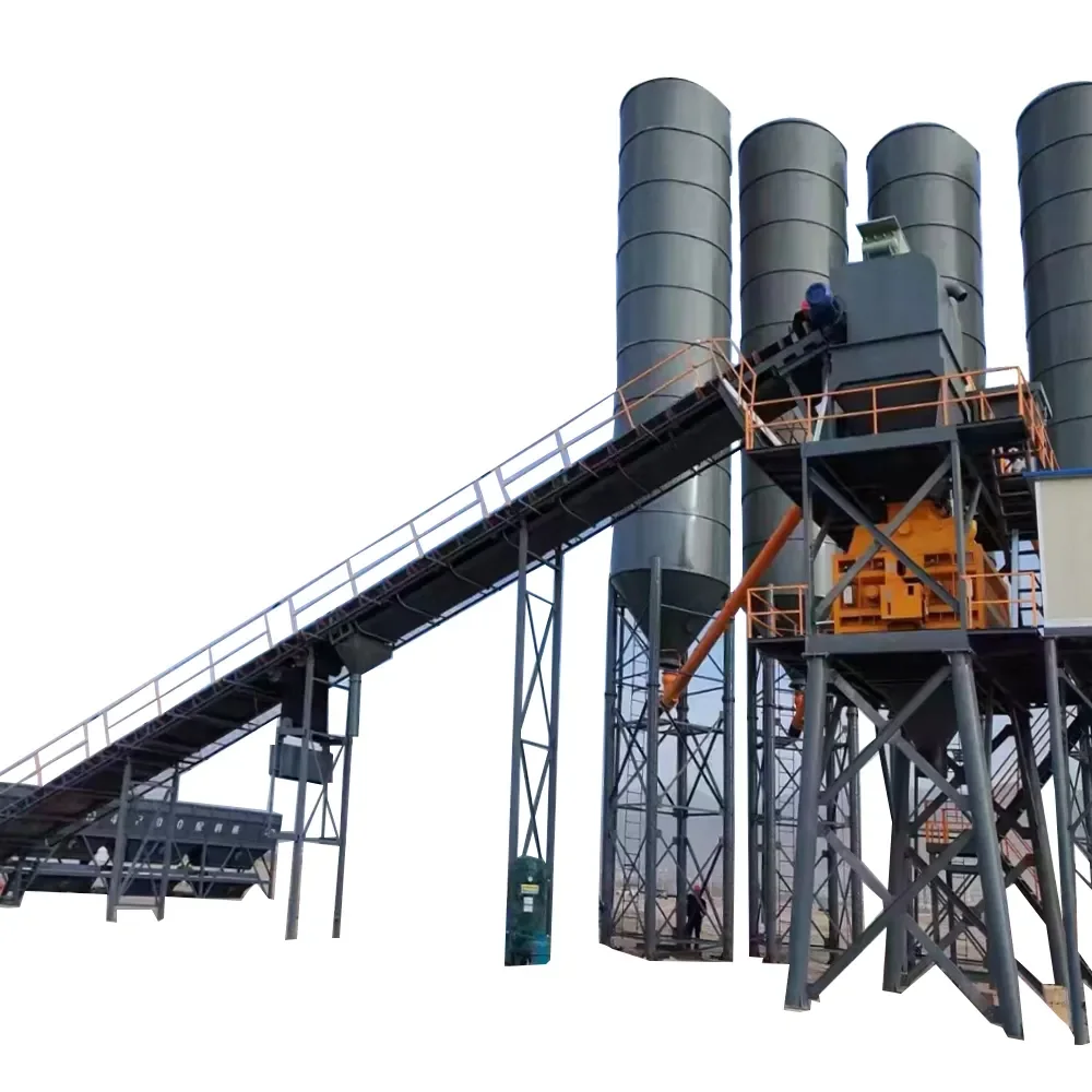 Hot-selling  HZS 90/180/240 Ready Concrete Batching Plant with Belt conveyor