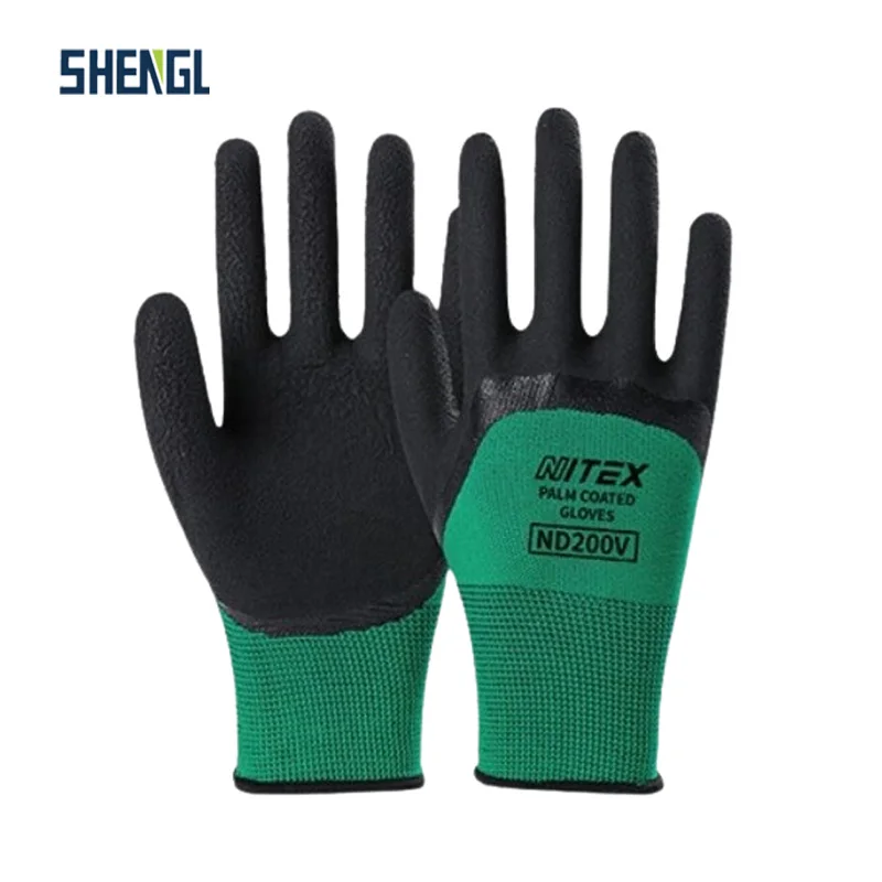 Строительные защитные перчатки ND200V, противоскользящие, из нитрилового латекса