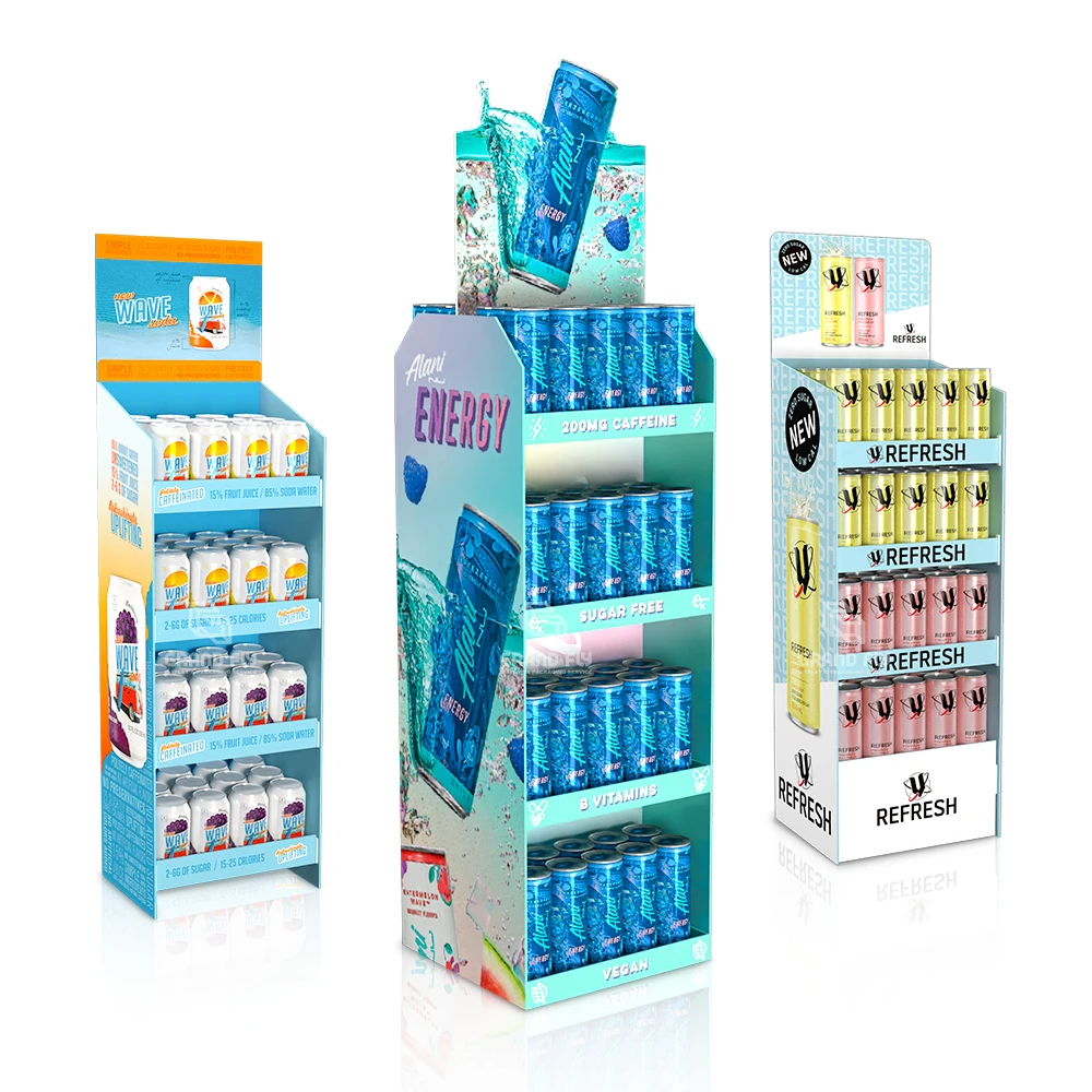 Custom Supermarket Cardboard Beverage Display Racks Cardboard Brandy Wine Drinks Liquor Bottle Display Rack for Beer Bottle