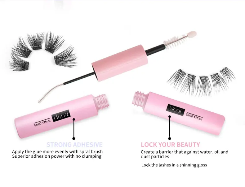 2 in 1 Double Headed Strong Bond and Seal Glue Hold for 72 h Waterproof Long-Lasting Material for Lash Glue