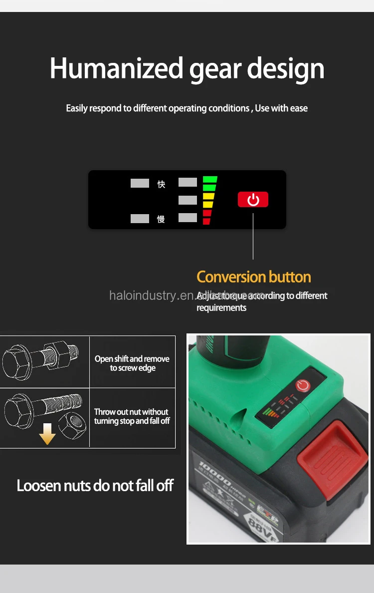 Cordless Impact Wrench 1/2 Inch, Impact Wrench Kit w/Premium Brake Stop 7 Sockets 1-Hour Fast Charger 1/2 Impact Gun Brushless