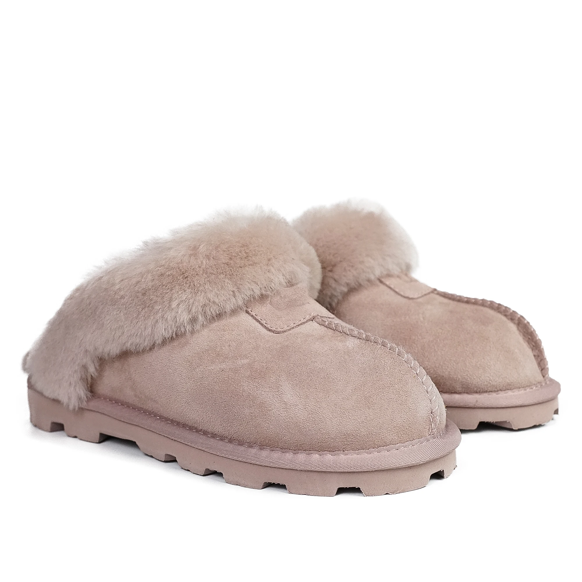 Wholesale Sheepskin Fur Slippers real wool Soft Slides Winter Warm Women Slippers Fur Slides For Women SCUFFLE II