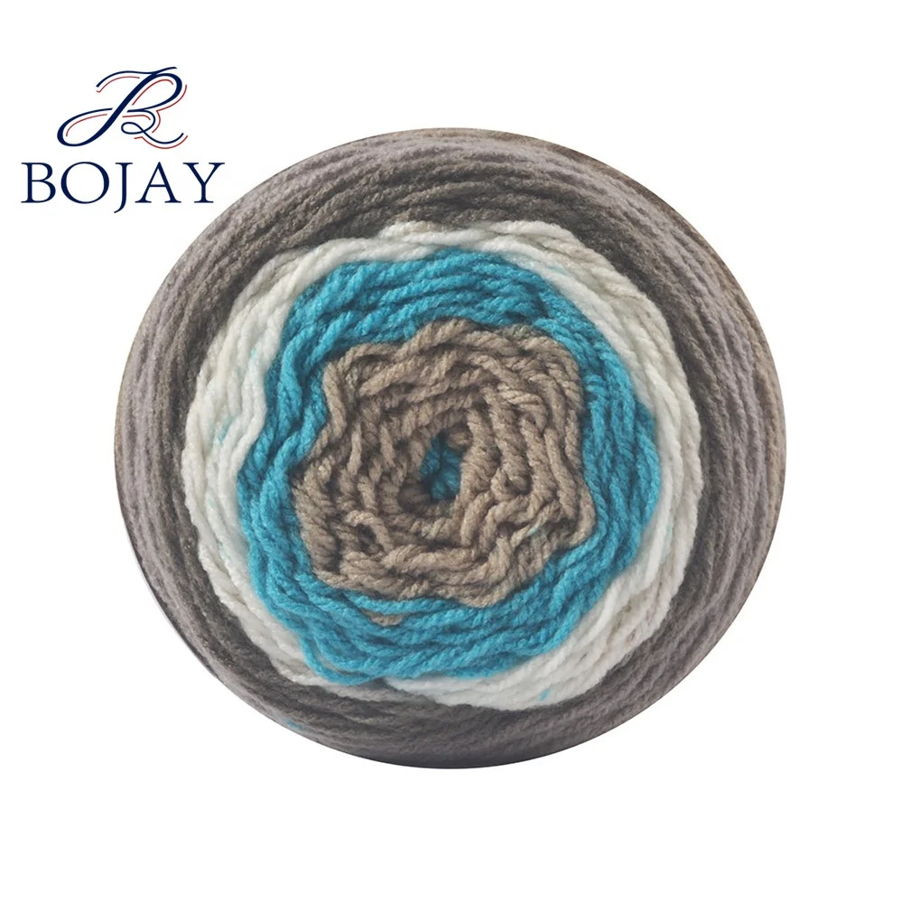 Лидер продаж, вязаный шарф Bojay, необычная меланжевая пряжа для вязания крючком, 100% акриловая пряжа, розничная продажа, пряжа для вязания кексов