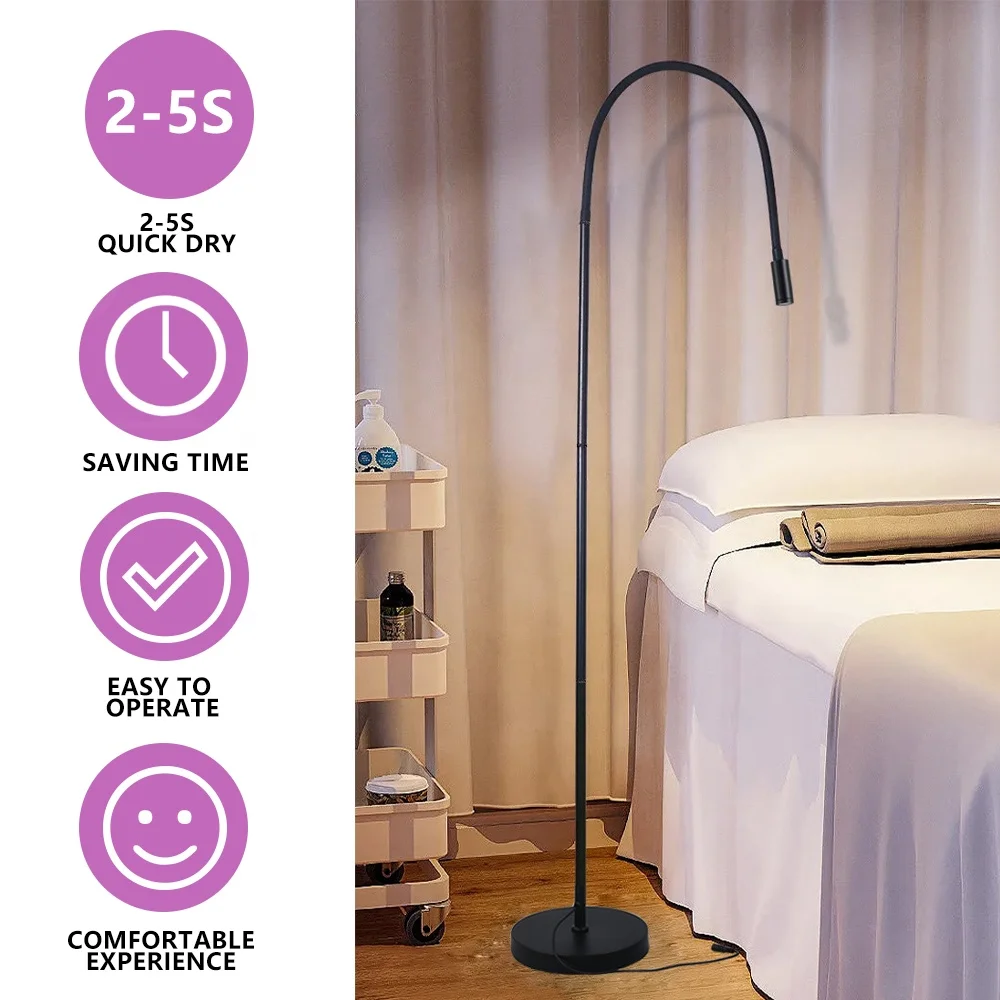 Wholesale Professional UV Eyelash Lamp Floor Standing uv Light Adjustable Gooseneck Dimmable LED Lash Light